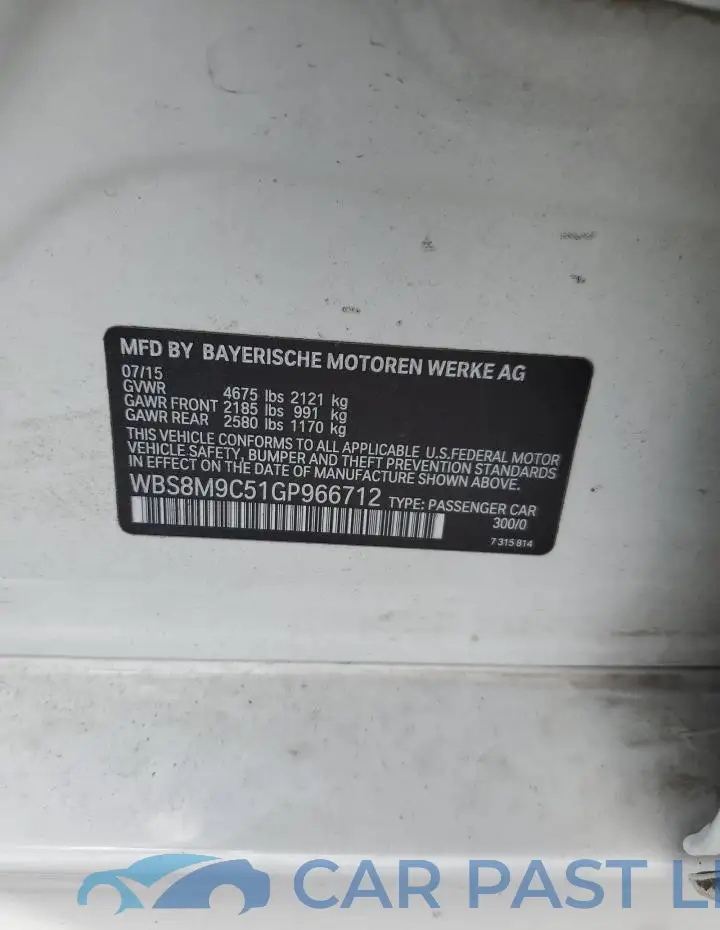 WBS8M9C51GP966712# 12