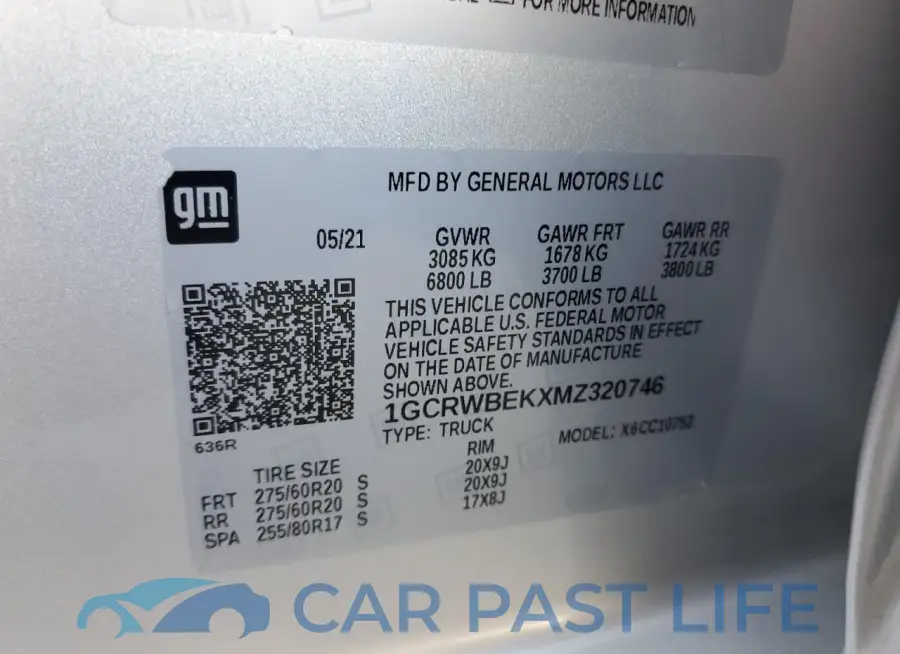 1GCRWBEKXMZ320746# 12