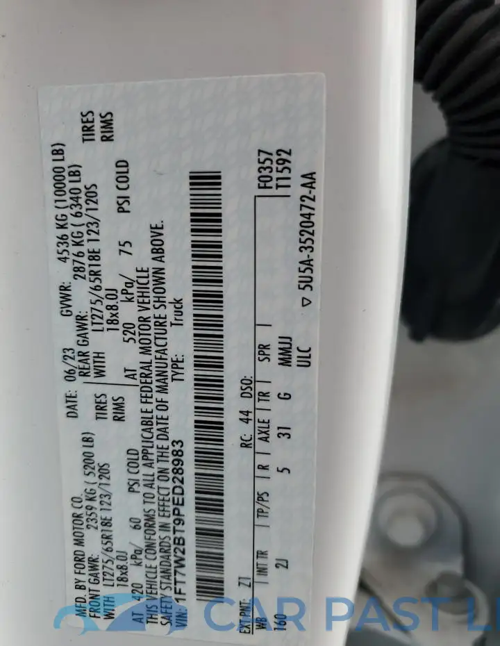1FT7W2BT9PED28983# 12