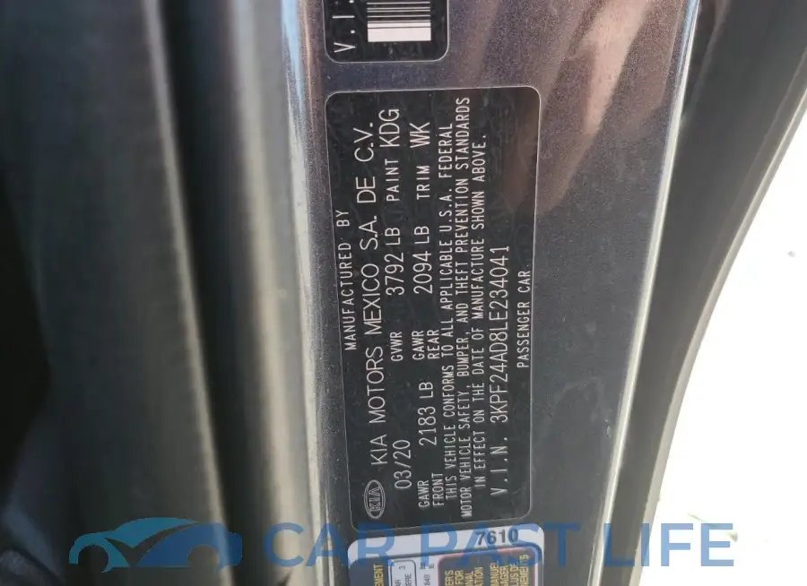3KPF24AD8LE234041# 12