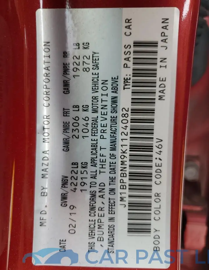 JM1BPBNM9K1124082# 13