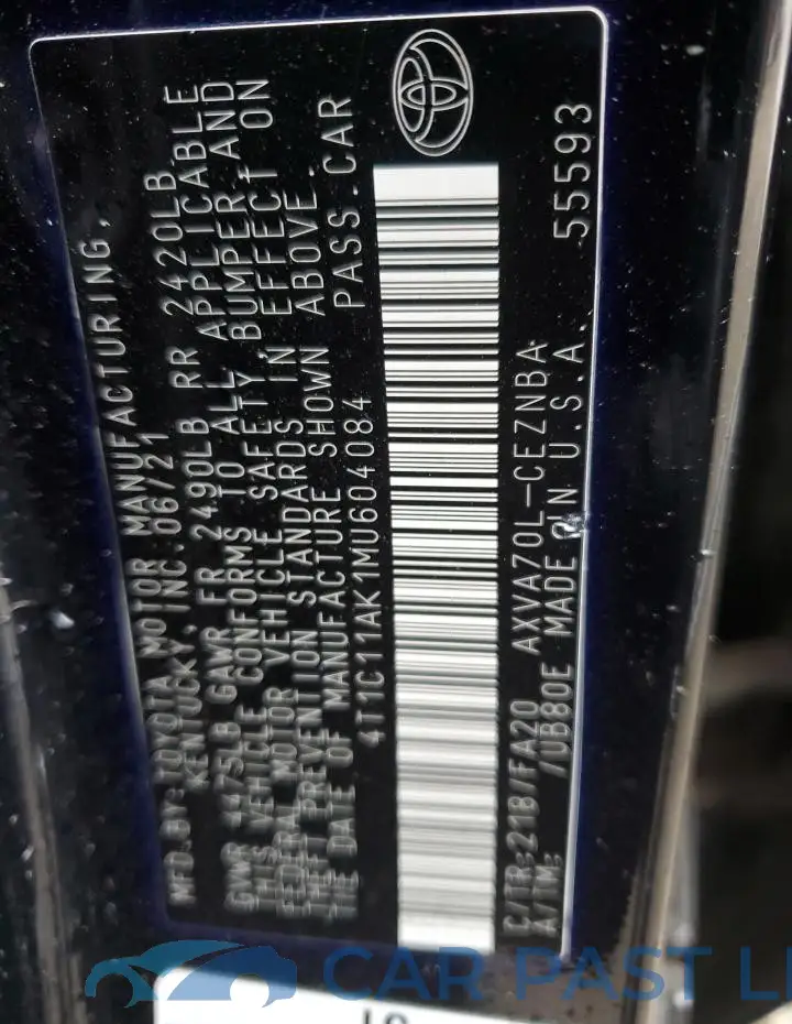 4T1C11AK1MU604084# 12
