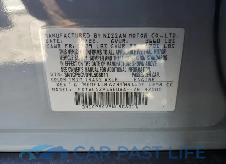 3N1CP5CV9NL508011# 13