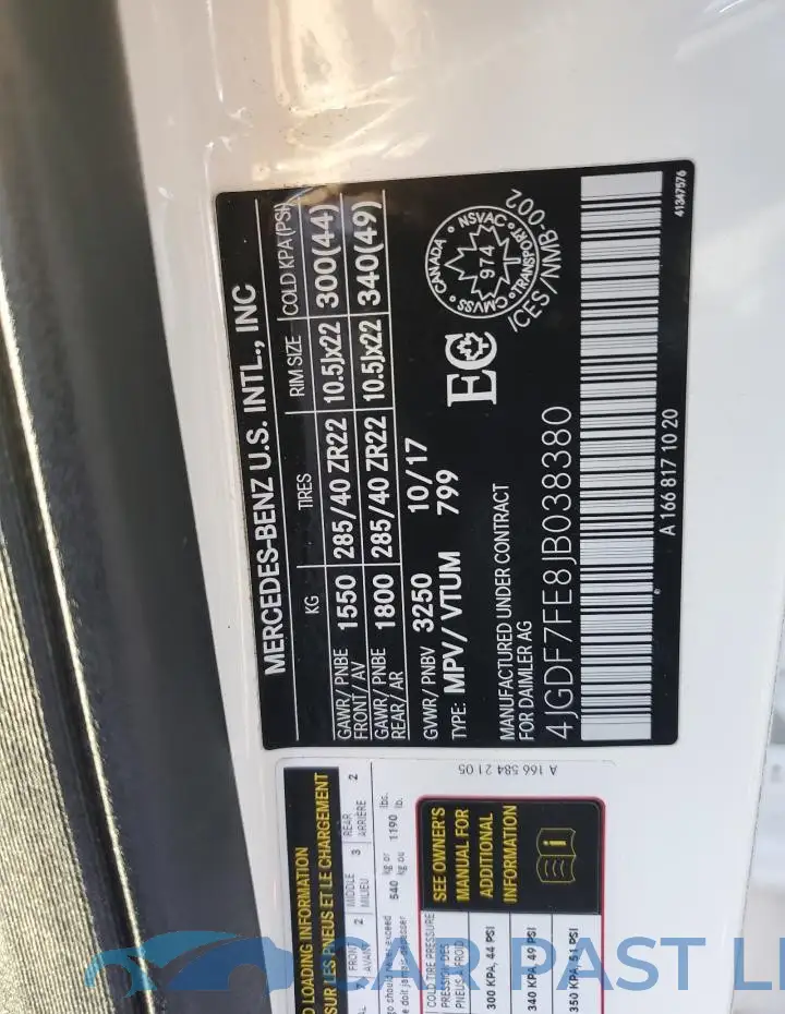 4JGDF7FE8JB038380# 13