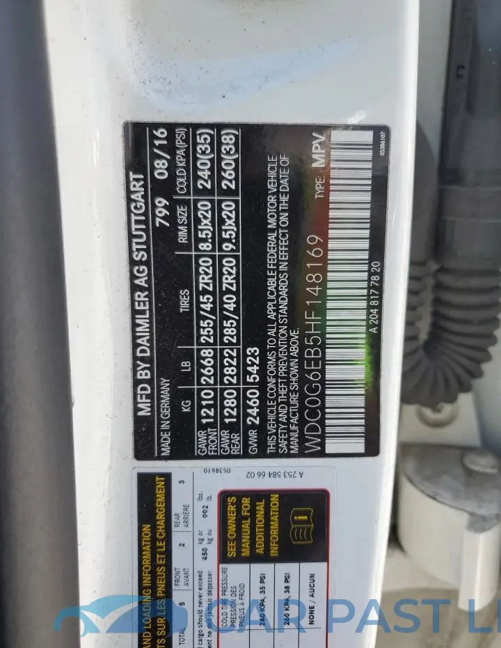 WDC0G6EB5HF148169# 14