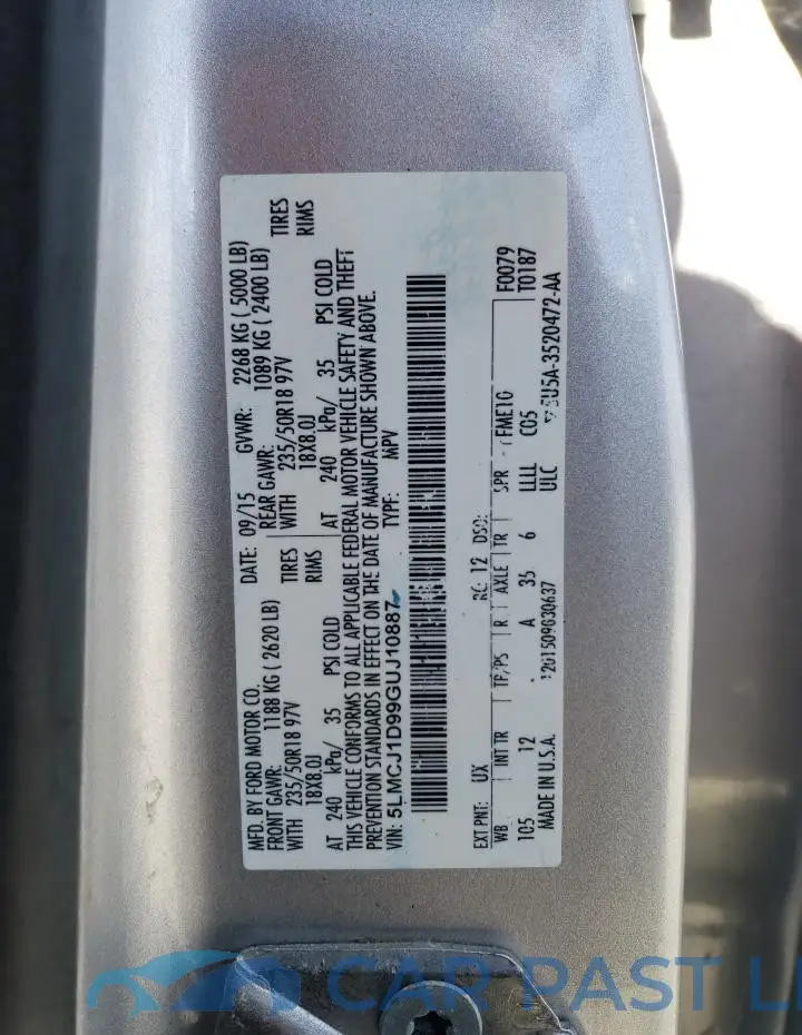 5LMCJ1D99GUJ10887# 13