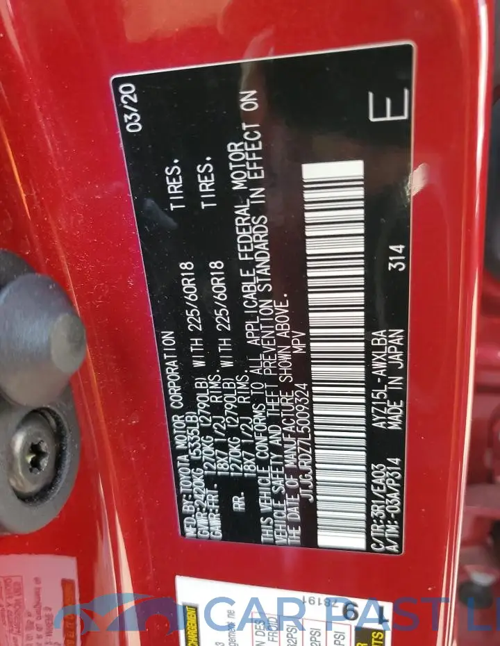 JTJGJRDZ7L5009324# 12