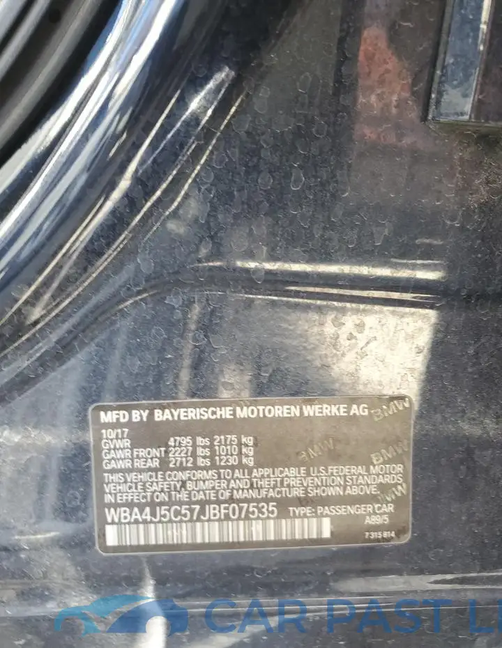 WBA4J5C57JBF07535# 13