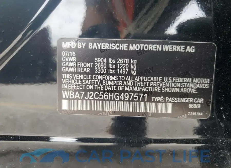 WBA7J2C56HG497571# 12