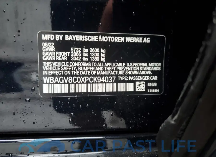 WBAGV8C0XPCK94037# 13