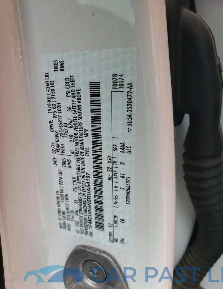 1FMCU0GN5RUA54107# 13