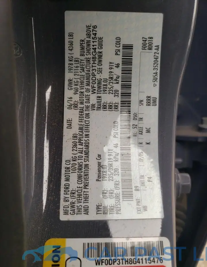 WF0DP3TH8G4115476# 13