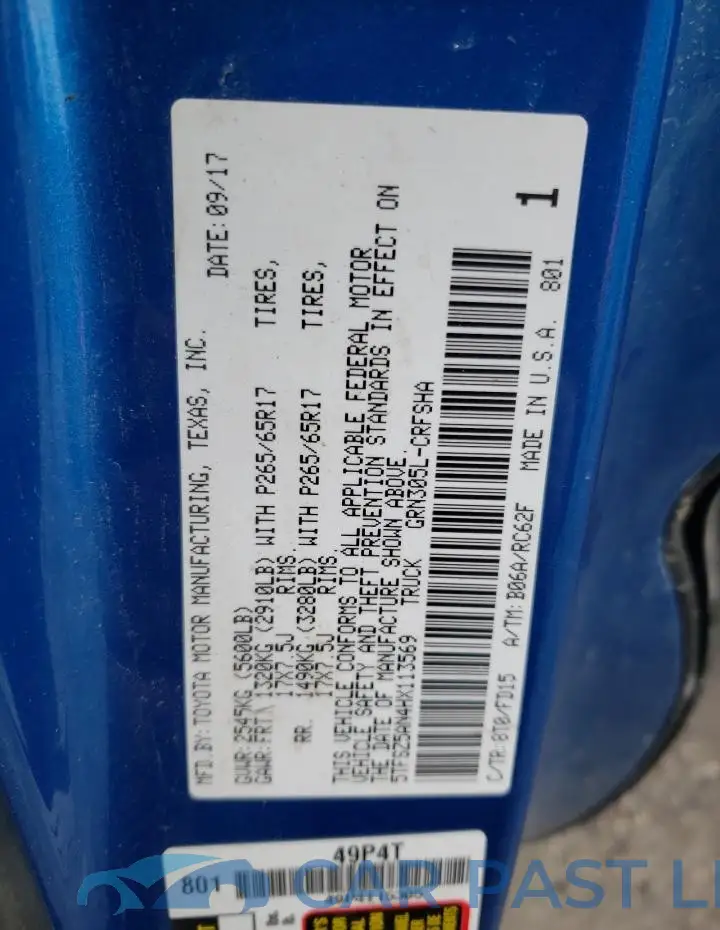 5TFSZ5AN4HX113569# 12
