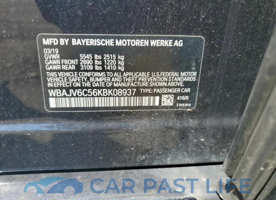 WBAJV6C56KBK08937# 12