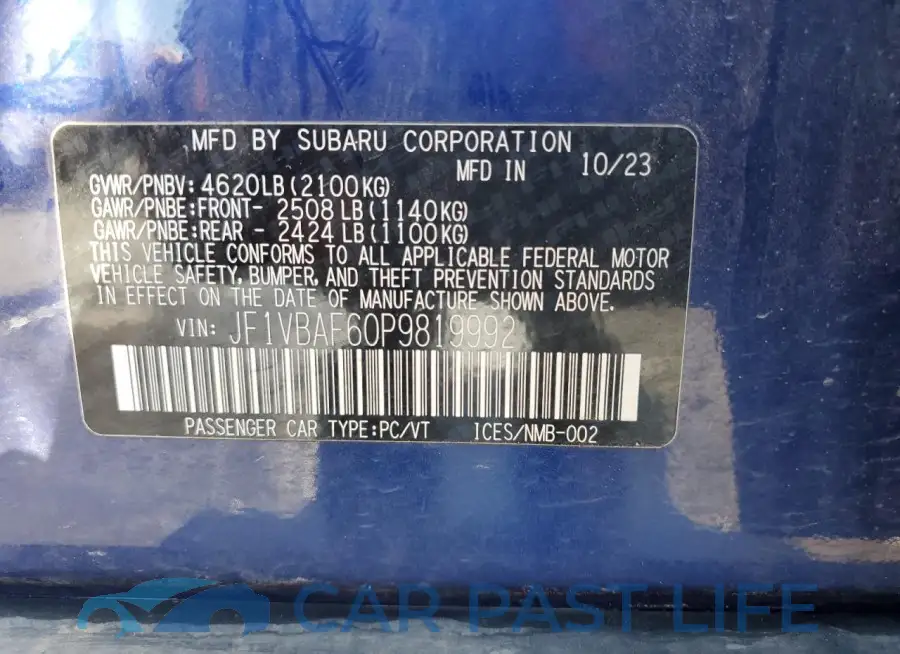 JF1VBAF60P9819992# 12