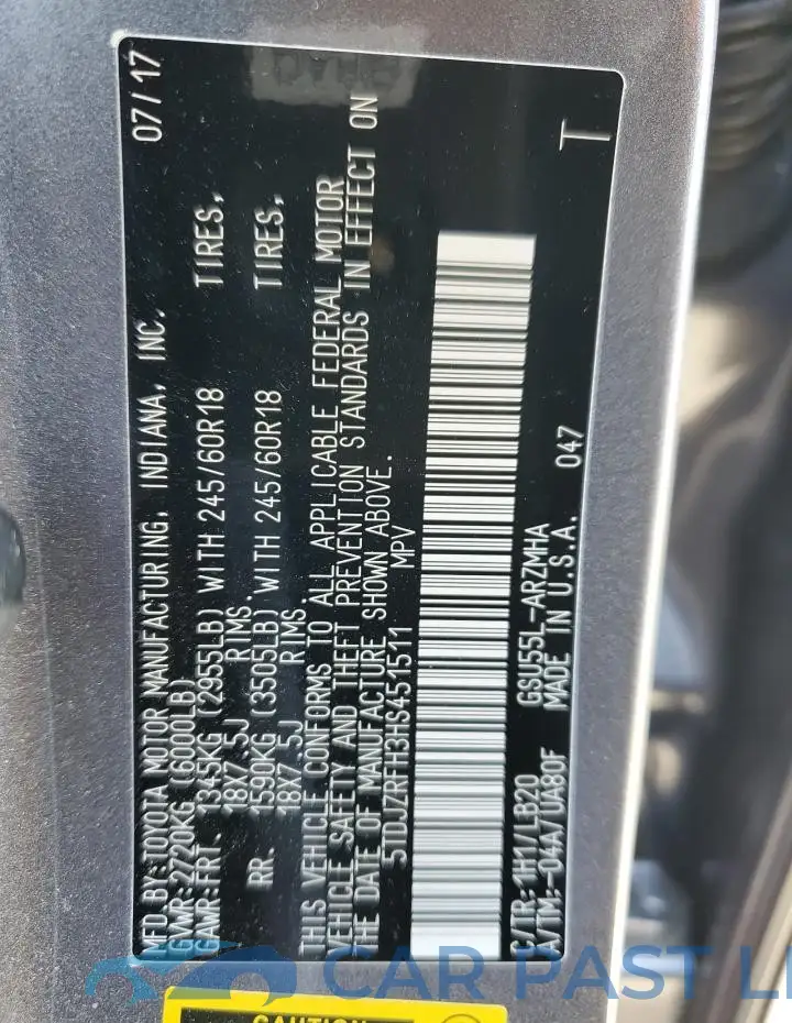 5TDJZRFH3HS451511# 13