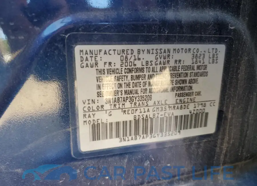 3N1AB7AP3GY335209# 12