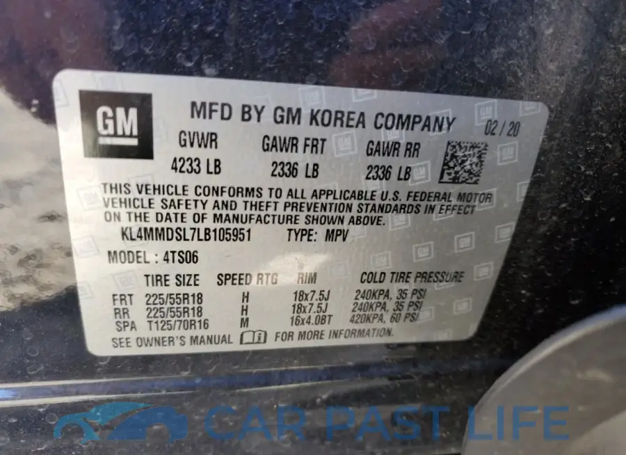 KL4MMDSL7LB105951# 13
