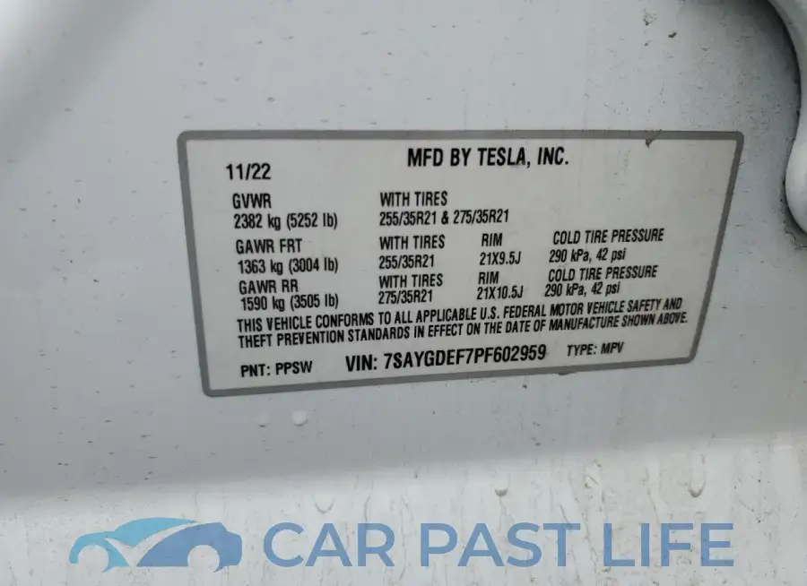 7SAYGDEF7PF602959# 14