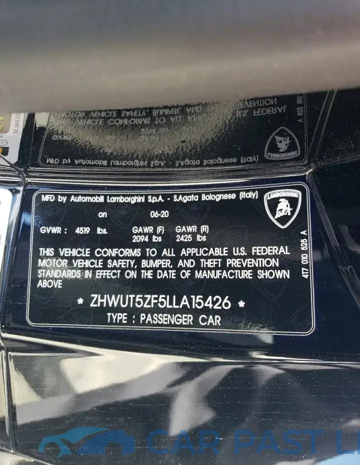 ZHWUT5ZF5LLA15426# 12