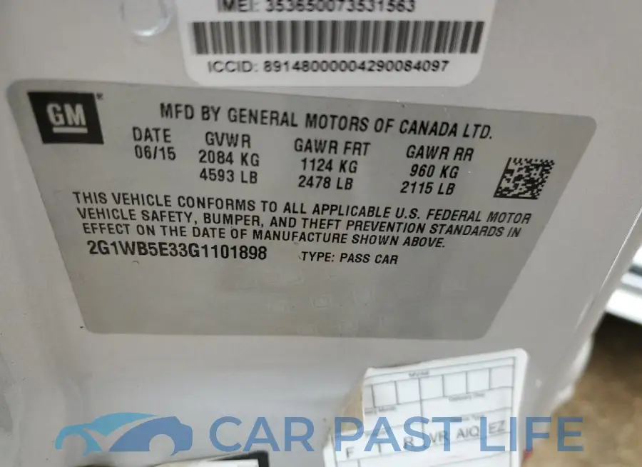 2G1WB5E33G1101898# 12