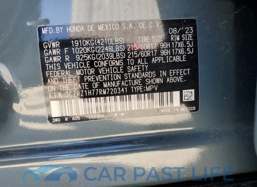 3CZRZ1H77RM720341# 13