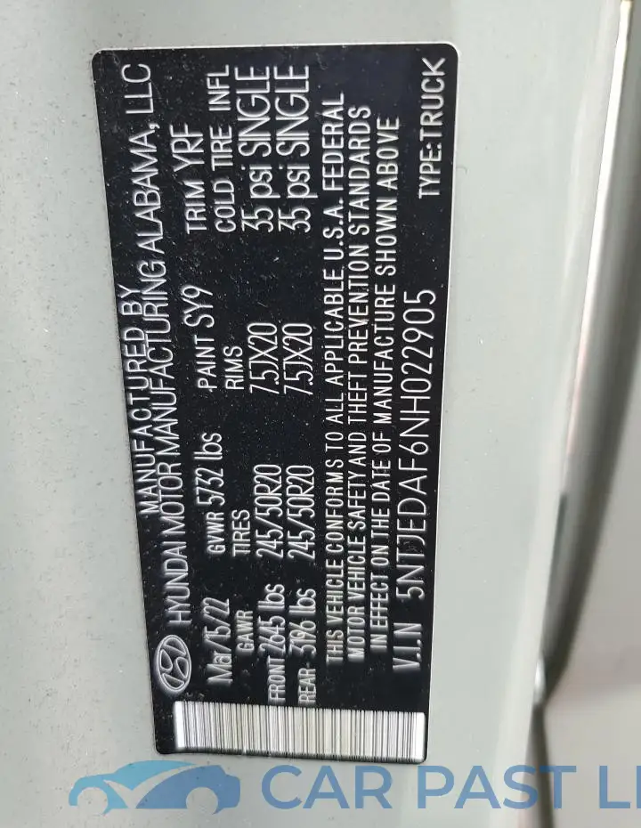5NTJEDAF6NH022905# 12
