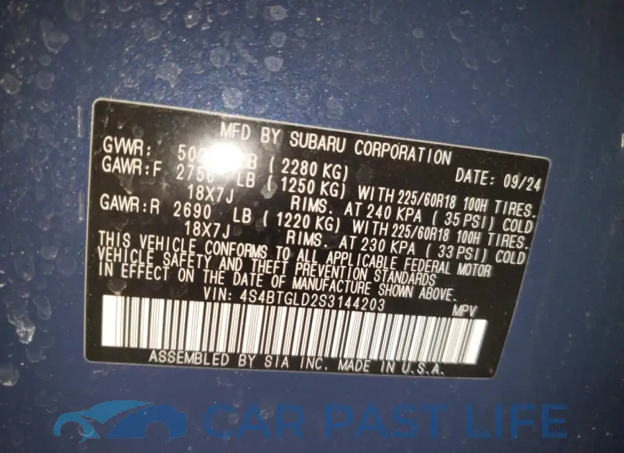 4S4BTGLD2S3144203# 12