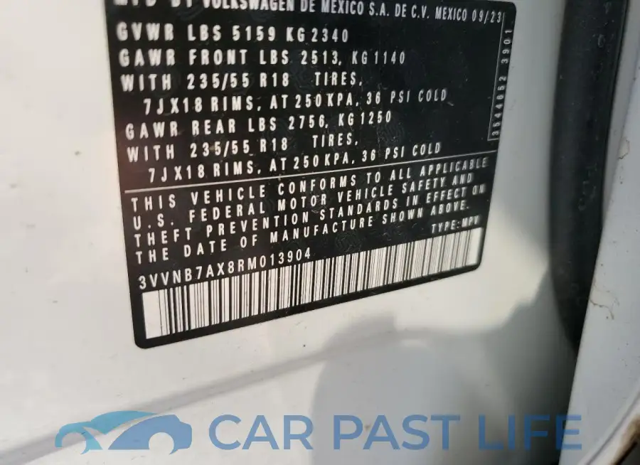 3VVNB7AX8RM013904# 12