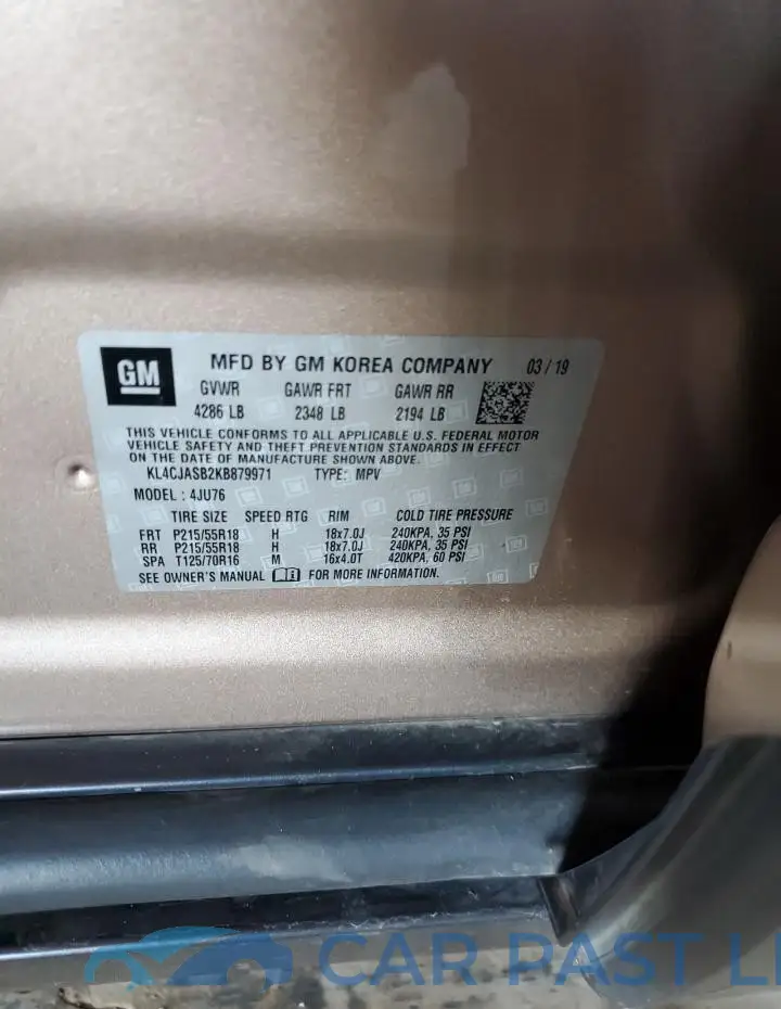 KL4CJASB2KB879971# 12