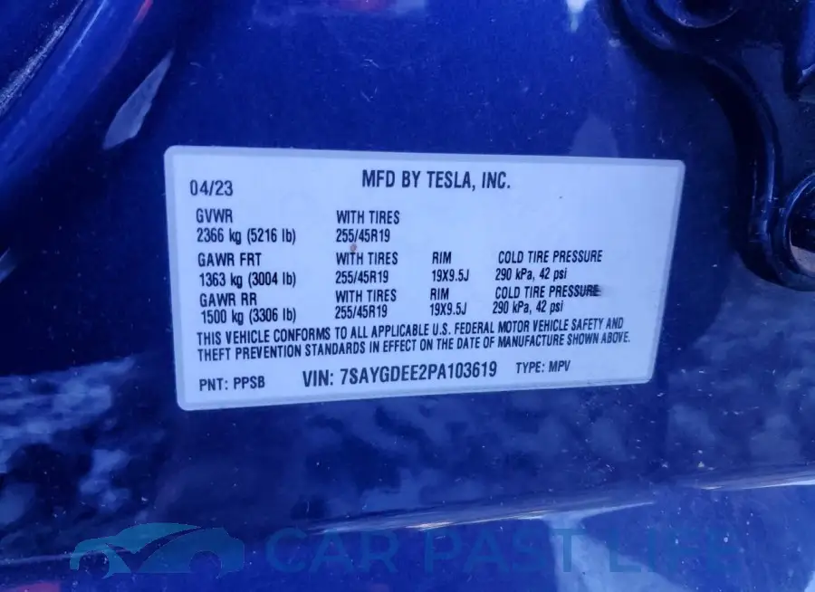 7SAYGDEE2PA103619# 12