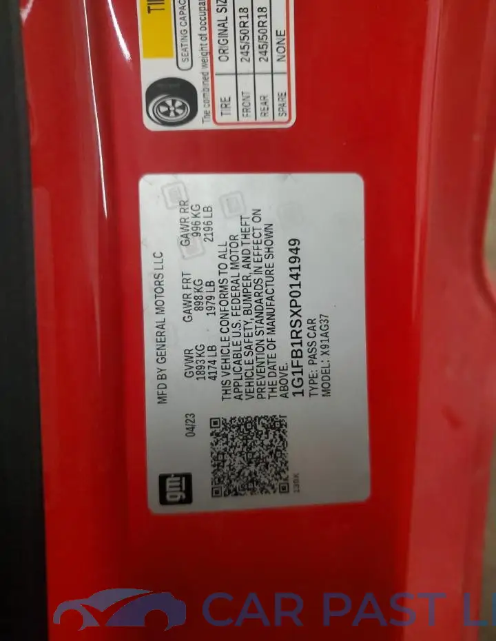 1G1FB1RSXP0141949# 12