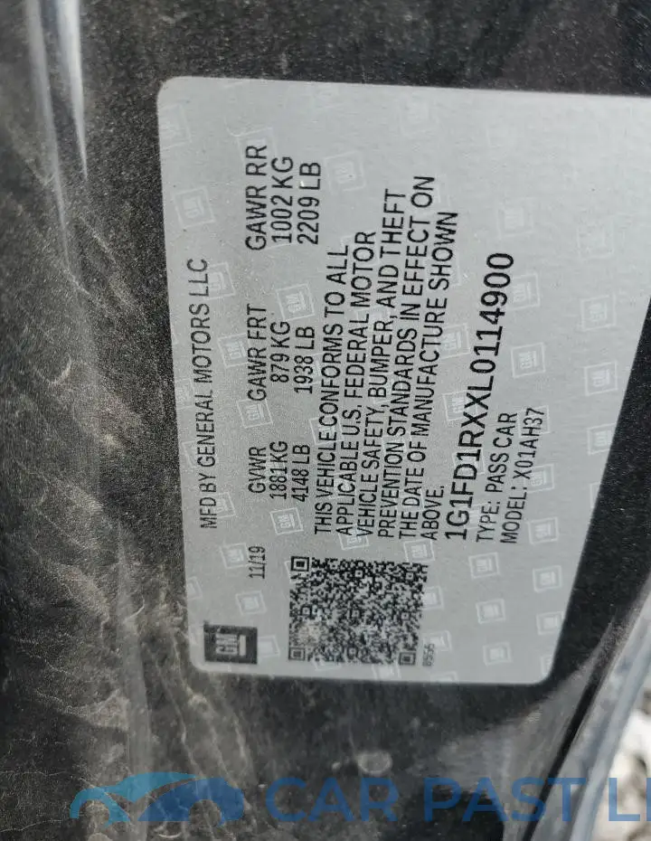 1G1FD1RXXL0114900# 12