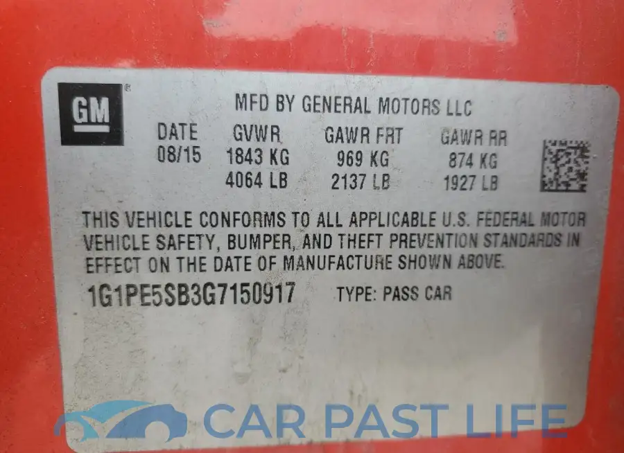 1G1PE5SB3G7150917# 12