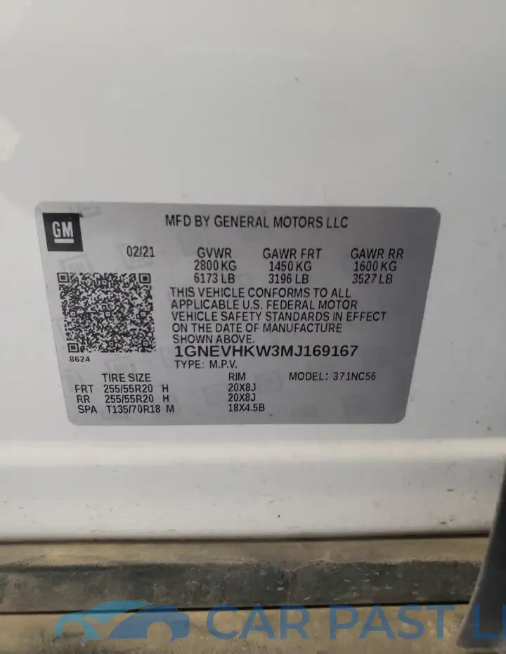 1GNEVHKW3MJ169167# 13
