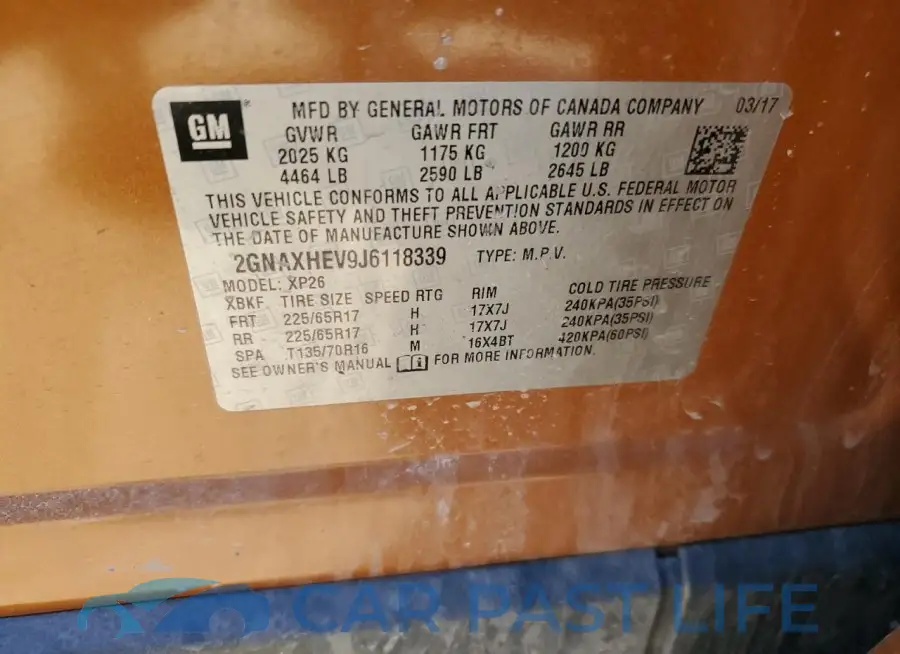 2GNAXHEV9J6118339# 14