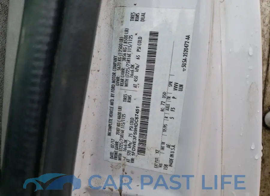 1FDWE3FS9HDC67451# 12