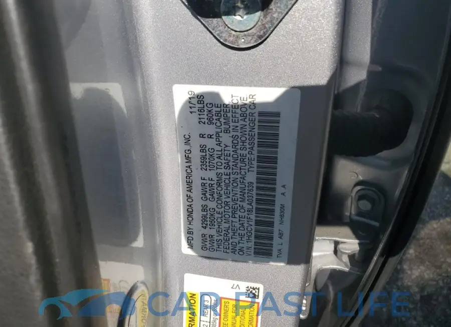 1HGCV1F18LA037639# 12