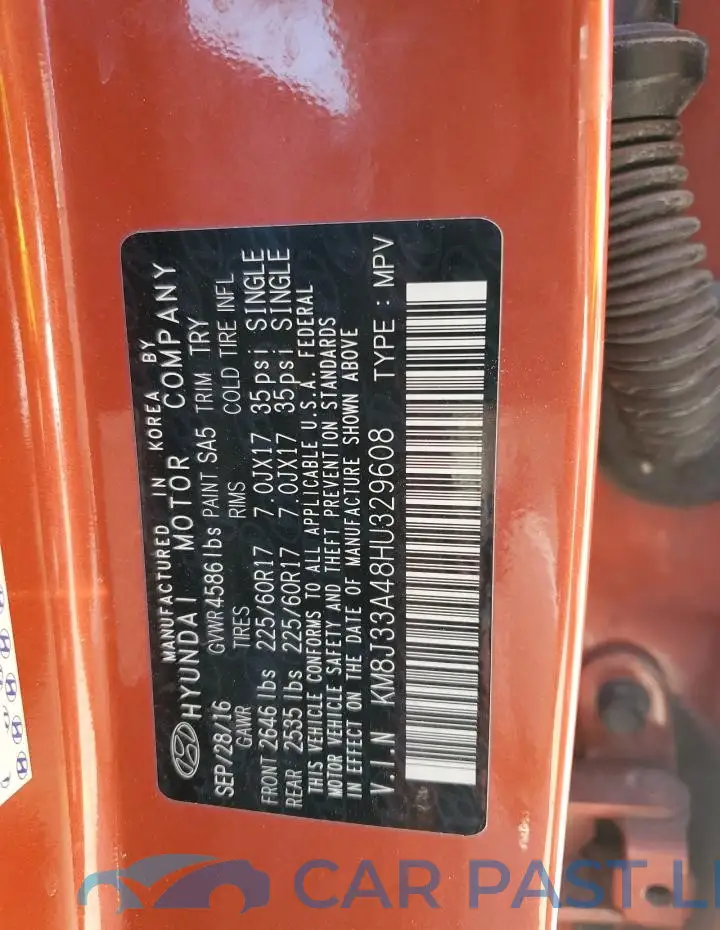 KM8J33A48HU329608# 12