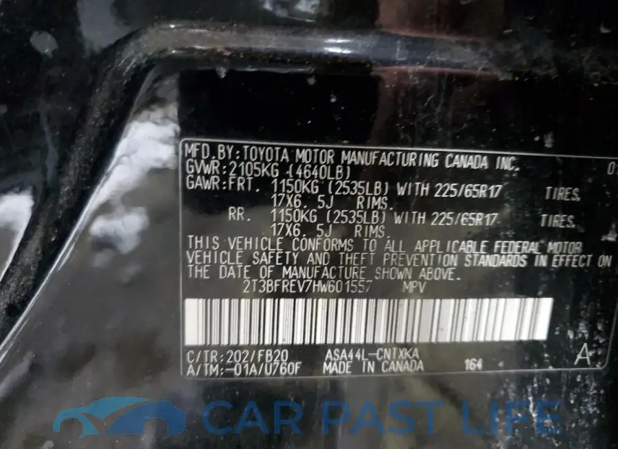 2T3BFREV7HW601557# 13
