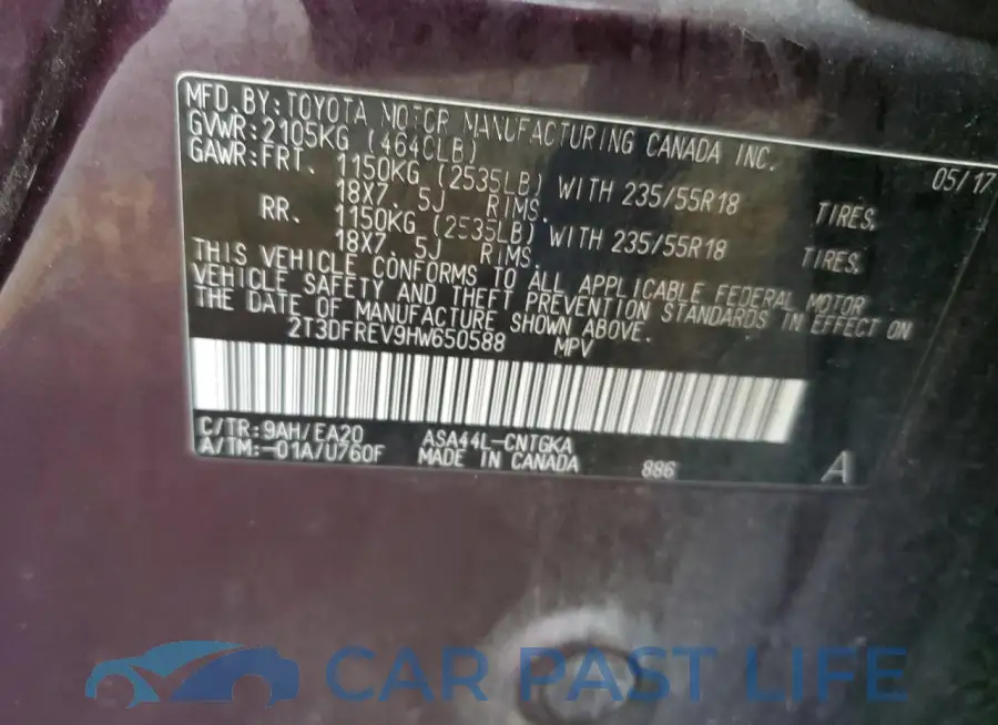 2T3DFREV9HW650588# 13