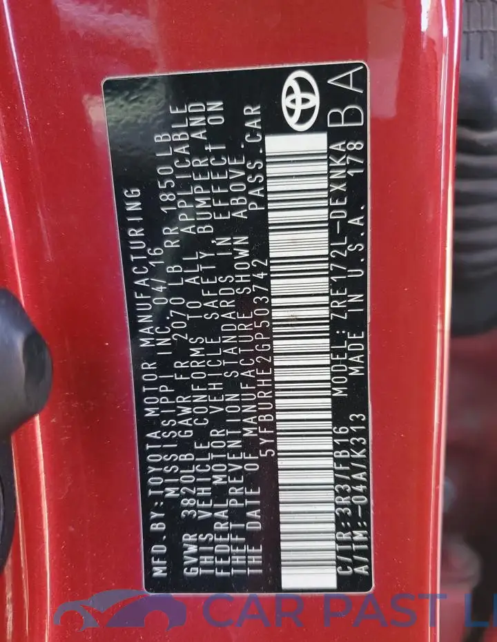 5YFBURHE2GP503742# 13