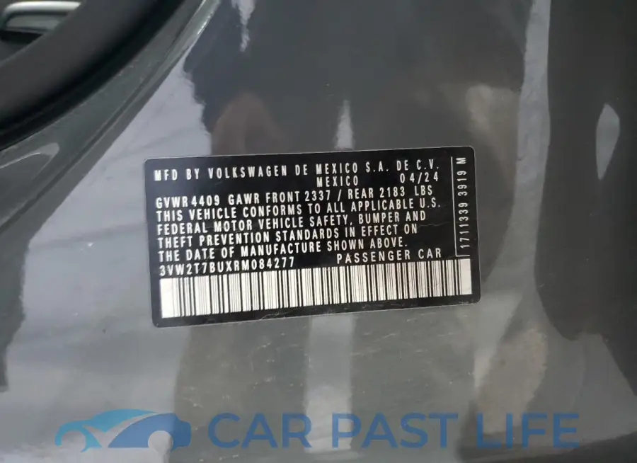 3VW2T7BUXRM084277# 12