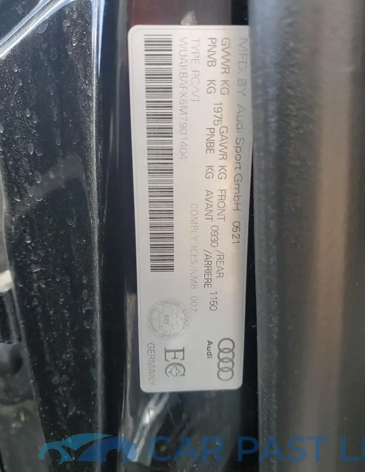 WUAKBAFX6M7901404# 13