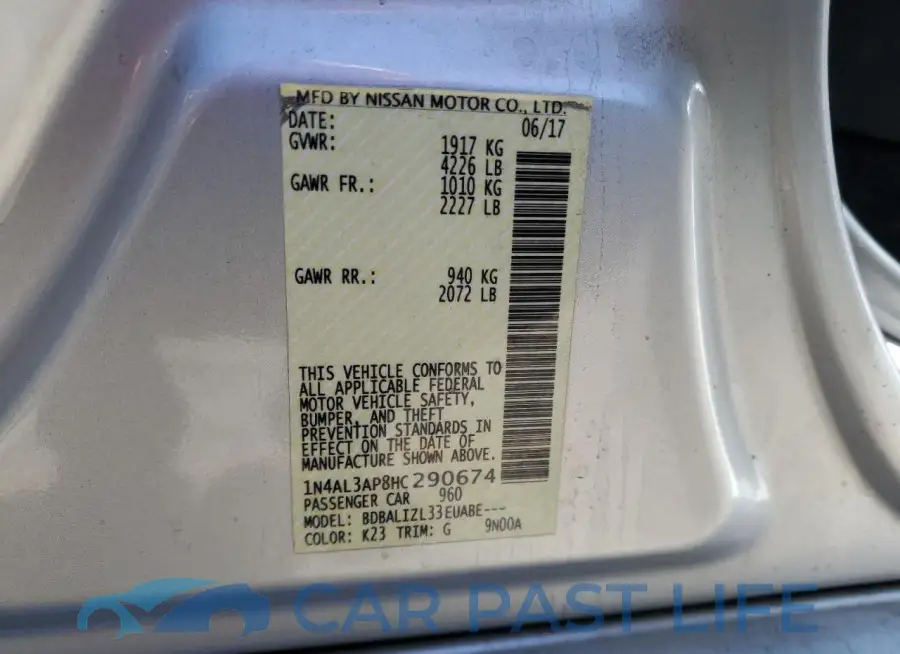 1N4AL3AP8HC290674# 12