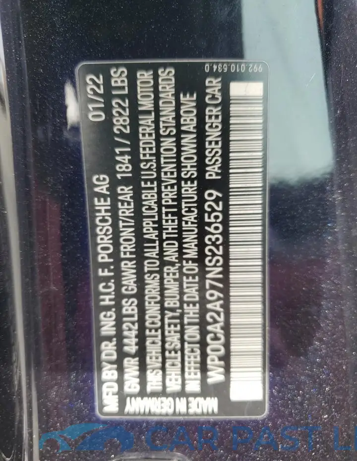 WP0CA2A97NS236529# 13