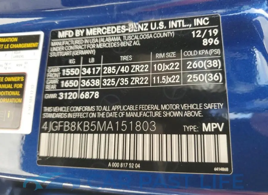 4JGFB8KB5MA151803# 13