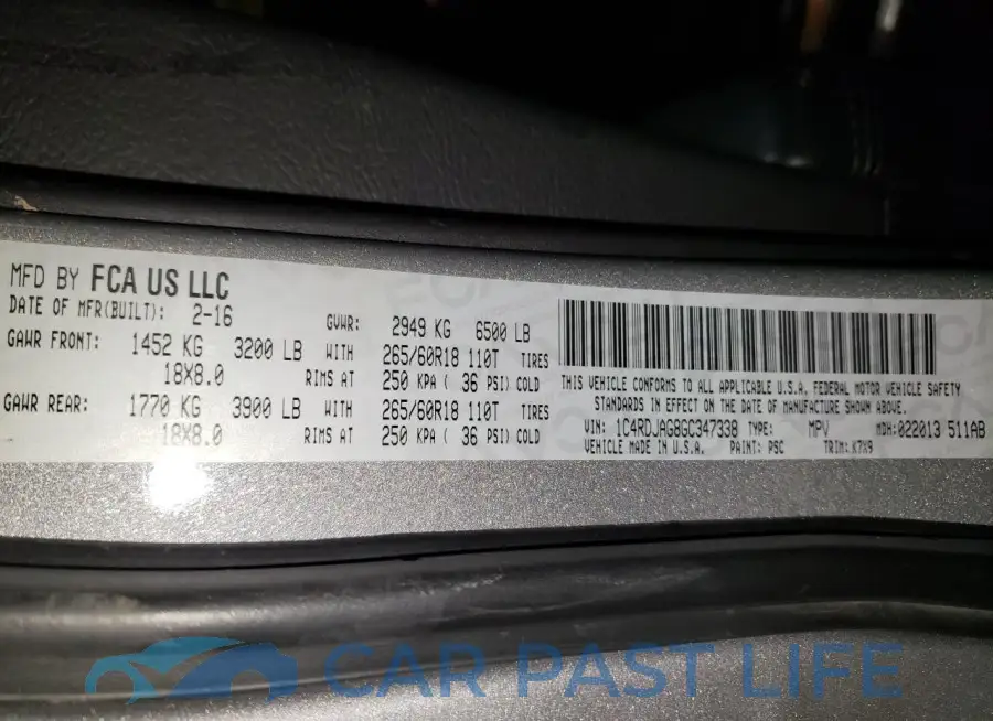 1C4RDJAG8GC347338# 13