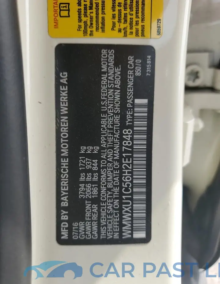 WMWXU1C56H2E17848# 12