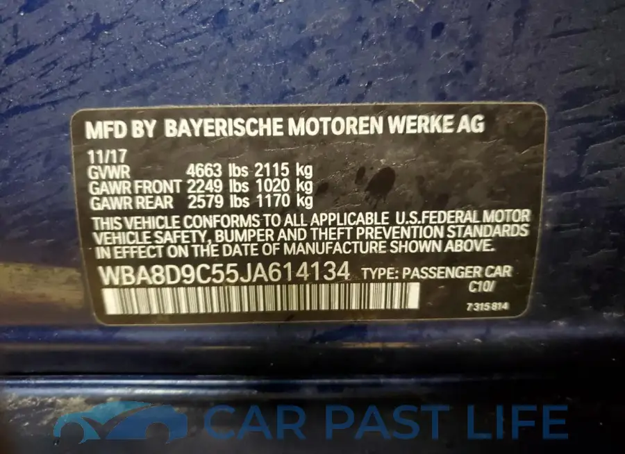 WBA8D9C55JA614134# 12